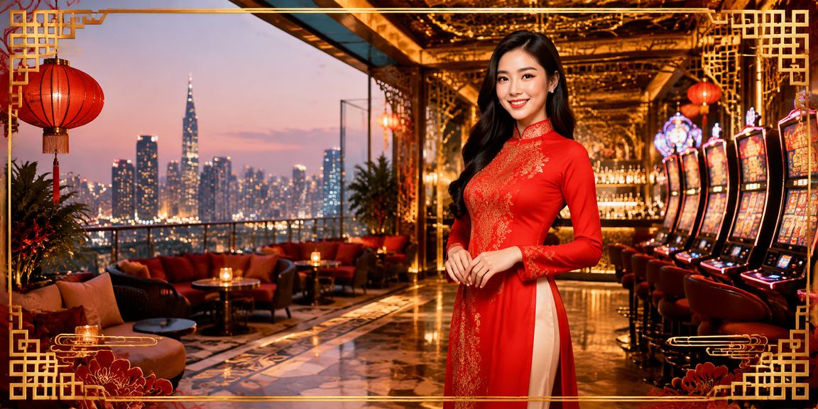 Người chơi slot game với áo dài Việt Nam tại TP.HCM trên xsmax